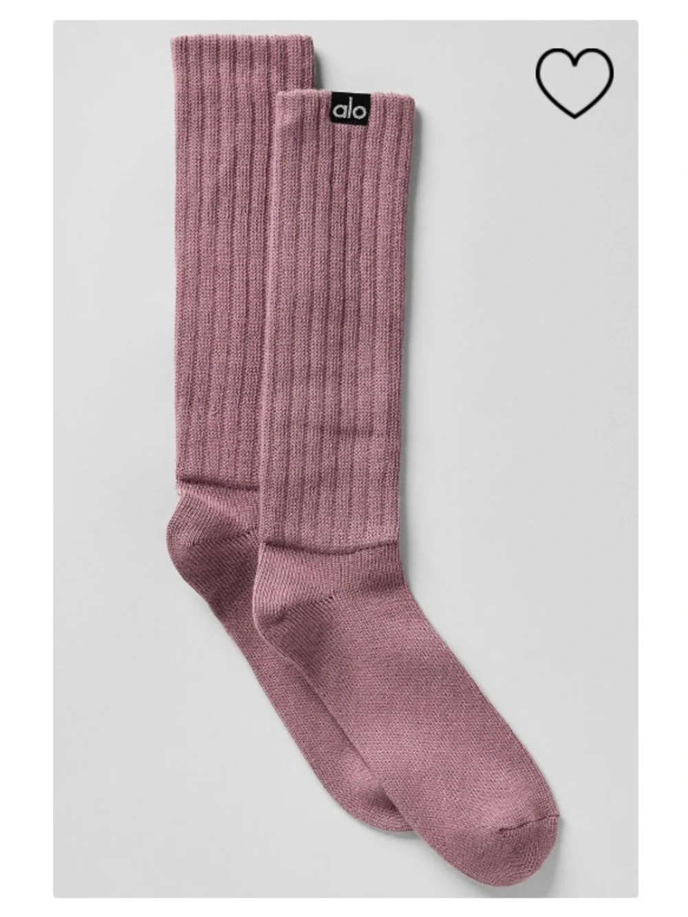 ALO Yoga Unisex Scrunch Sock Smoky Quartz Size M NWT